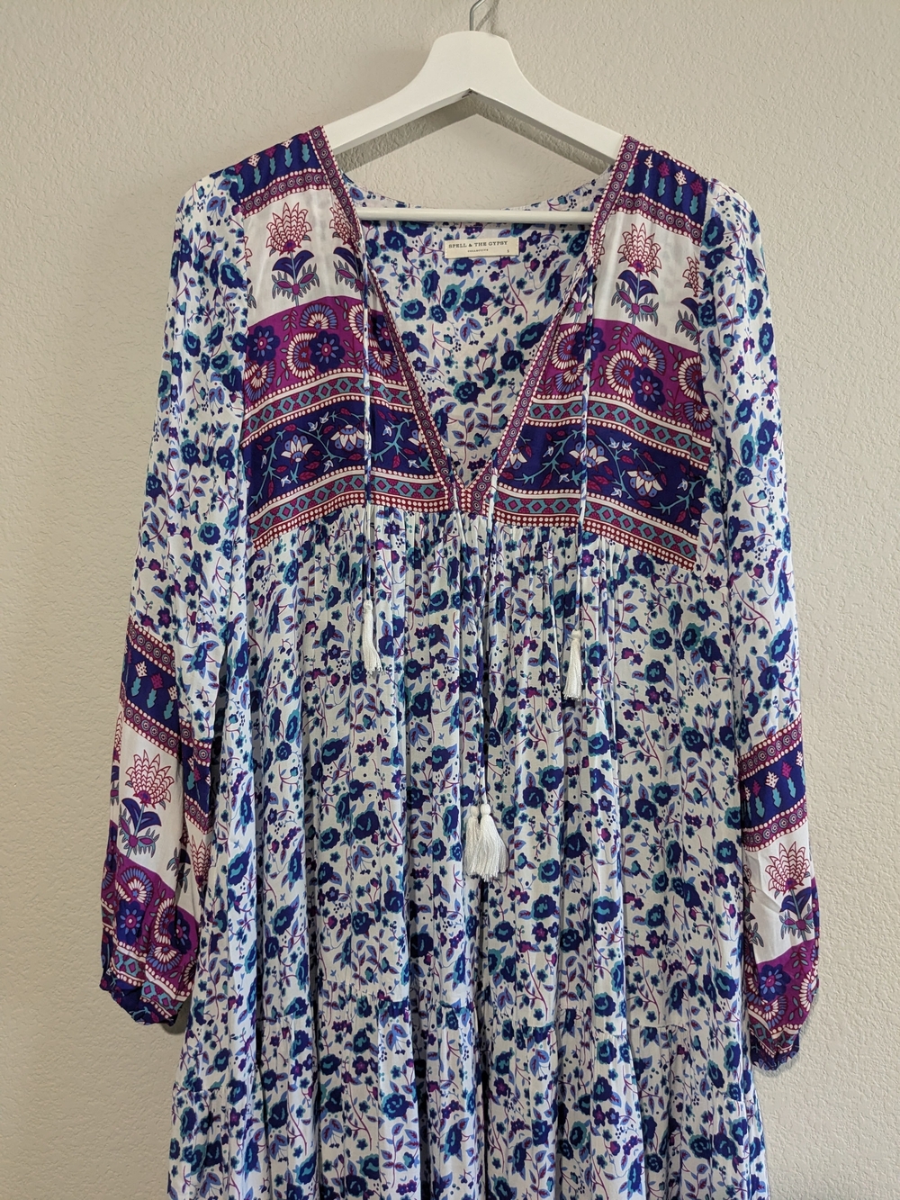 Spell & The Gypsy Collective Gypsy Love Boho Midi Floral Dress S Berry - Picture 4 of 12